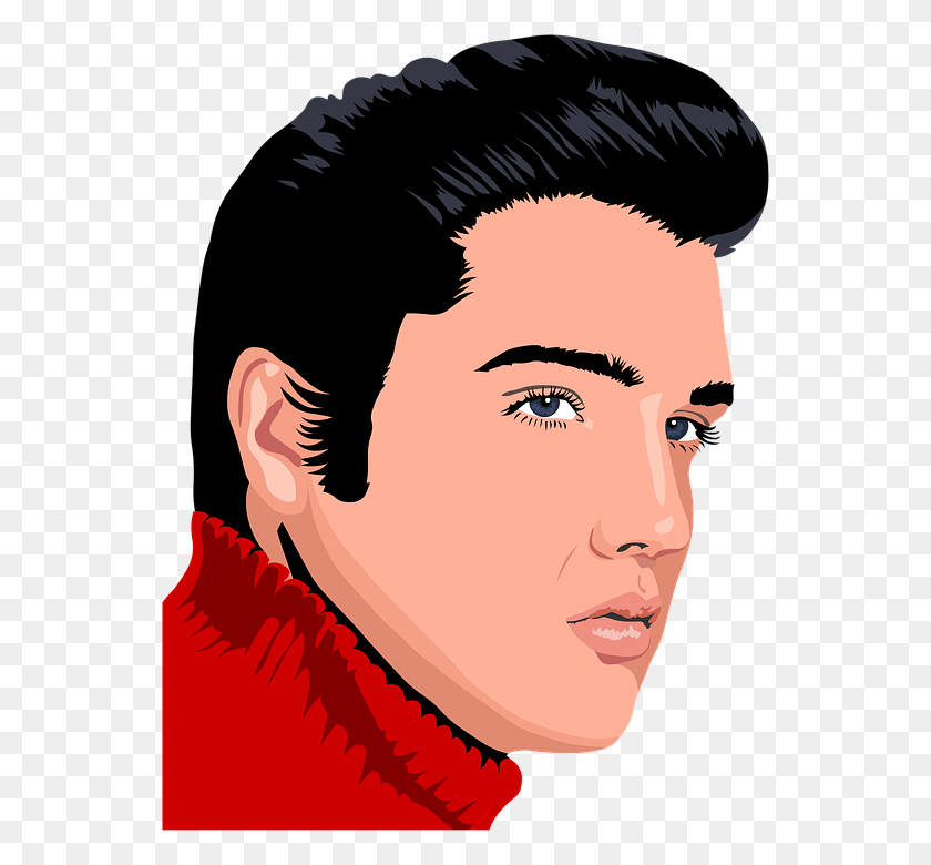 550x720 Elvis Presley Vector, Head, Face, Person HD PNG Download