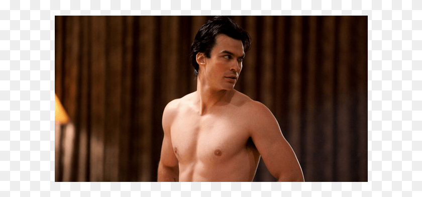 624x332 Em The Vampire Diaries Barechested, Person, Human, Face HD PNG Download