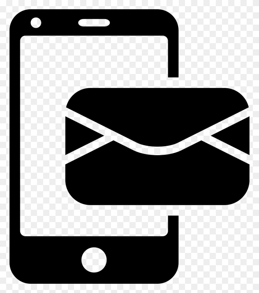 858x980 Email Message By Mobile Phone Comments Phone Message Icon, Envelope, Mail, Text HD PNG Download