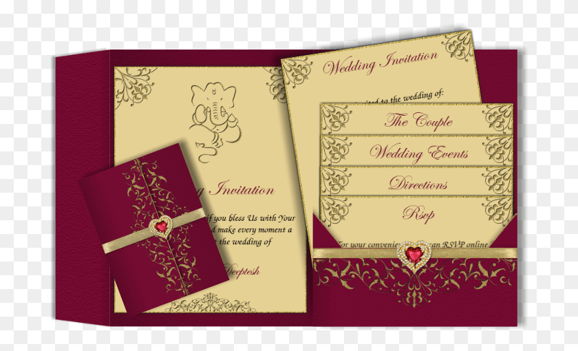 696x450 Email Wedding Pocket Fold Design Luxury Indian Lord Ganesha Wedding Card, Text, Envelope, Book HD PNG Download