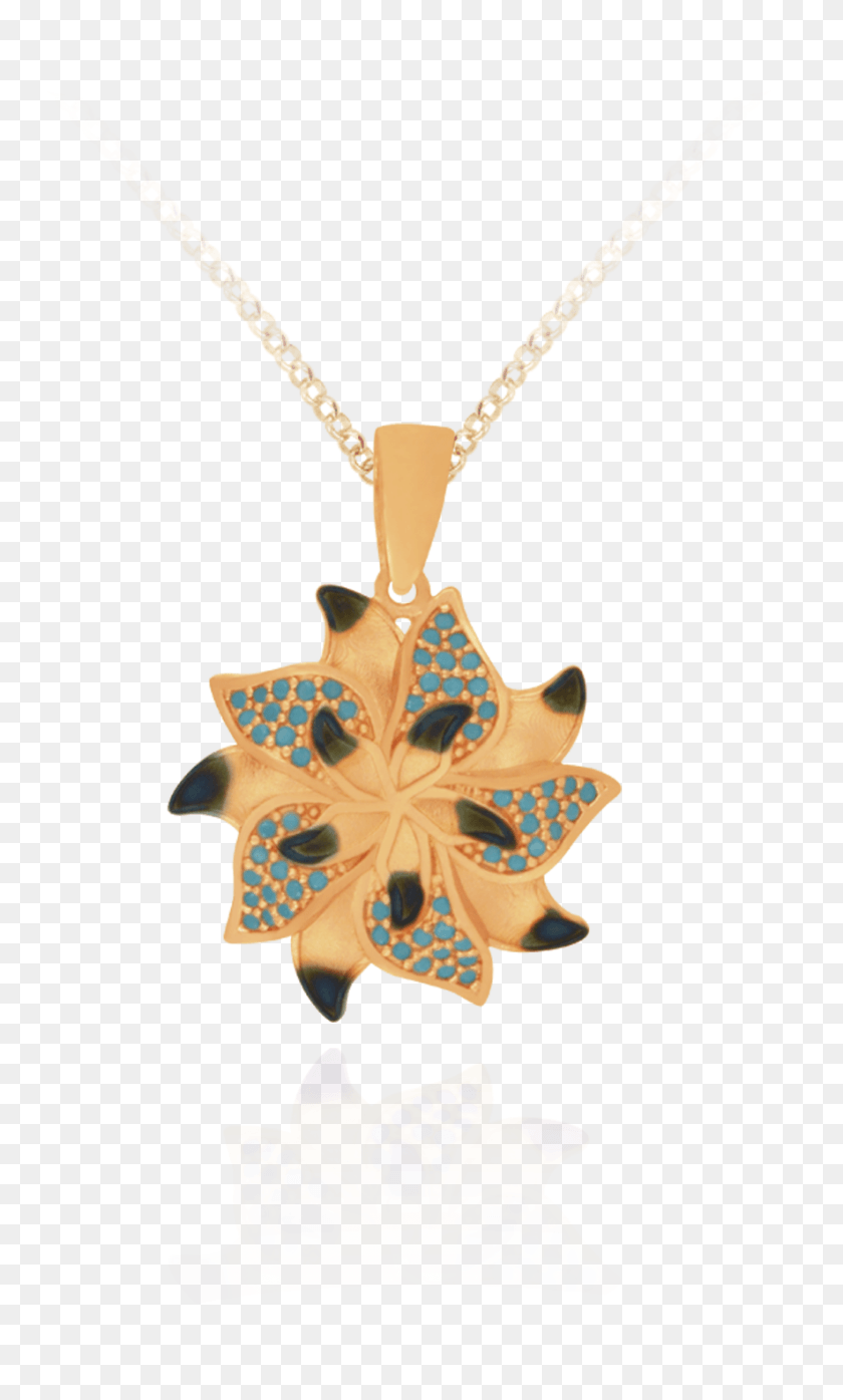 885x1515 Ember Star Flower With Sparkling Blue Accents Pendant, Necklace, Jewelry, Accessories Descargar Hd Png