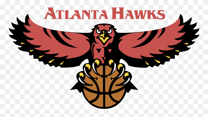 3755x1987 Emblem Atlanta Hawks Hawks Basketball Team Logo, Animal, Poster, Advertisement HD PNG Download