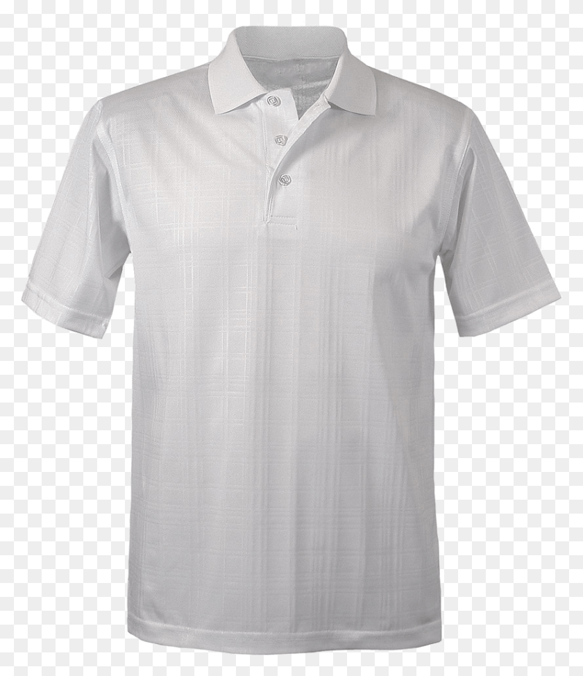 828x971 Embossed Plaid Pattern Moisture Wicking Polo White Polo Shirt, Home Decor, Clothing, Apparel Descargar Hd Png