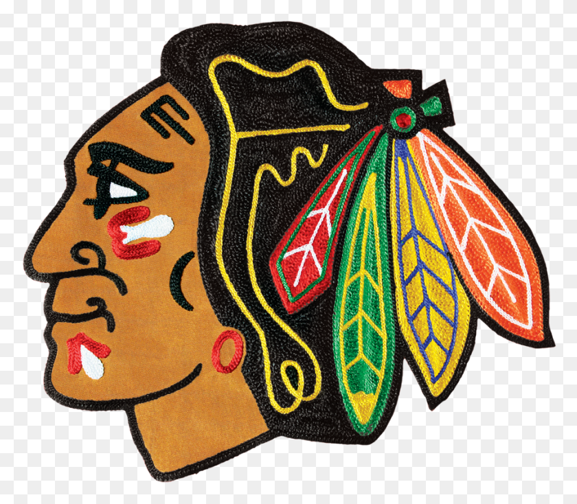 900x778 Embroidered Hawks Logo Chicago Blackhawks, Rug, Graphics HD PNG Download