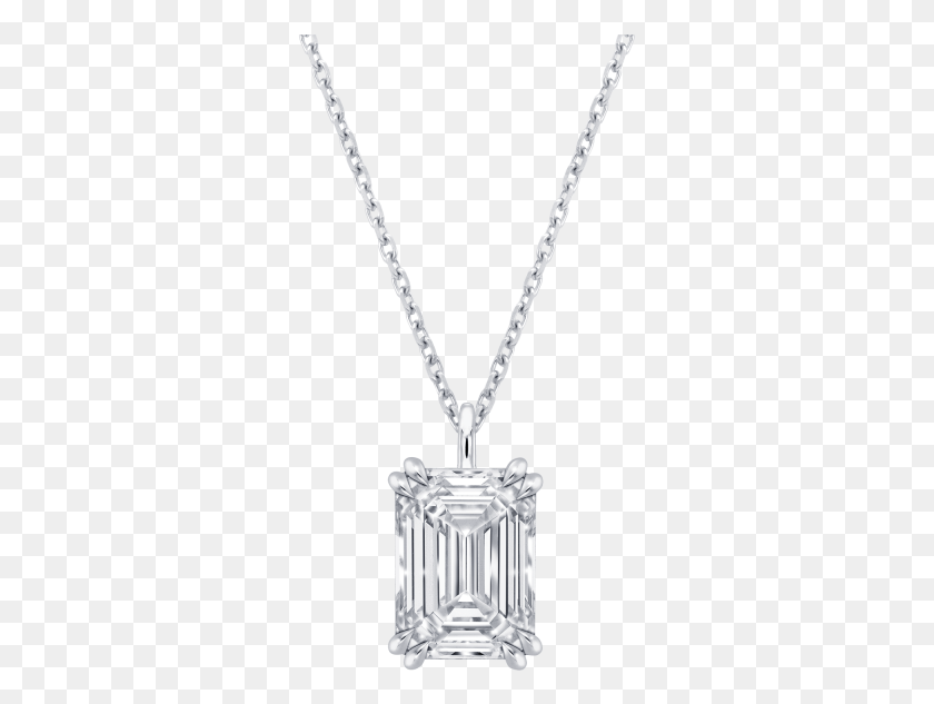 305x573 Emerald Cut Diamond Necklace Pendant, Gemstone, Jewelry, Accessories HD PNG Download