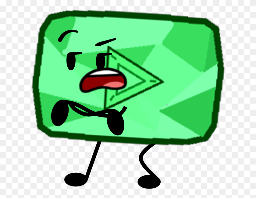 637x590 Emerald Play Button Pose Bfdi Youtube Play Button, Accessories, Accessory, Gemstone HD PNG Download