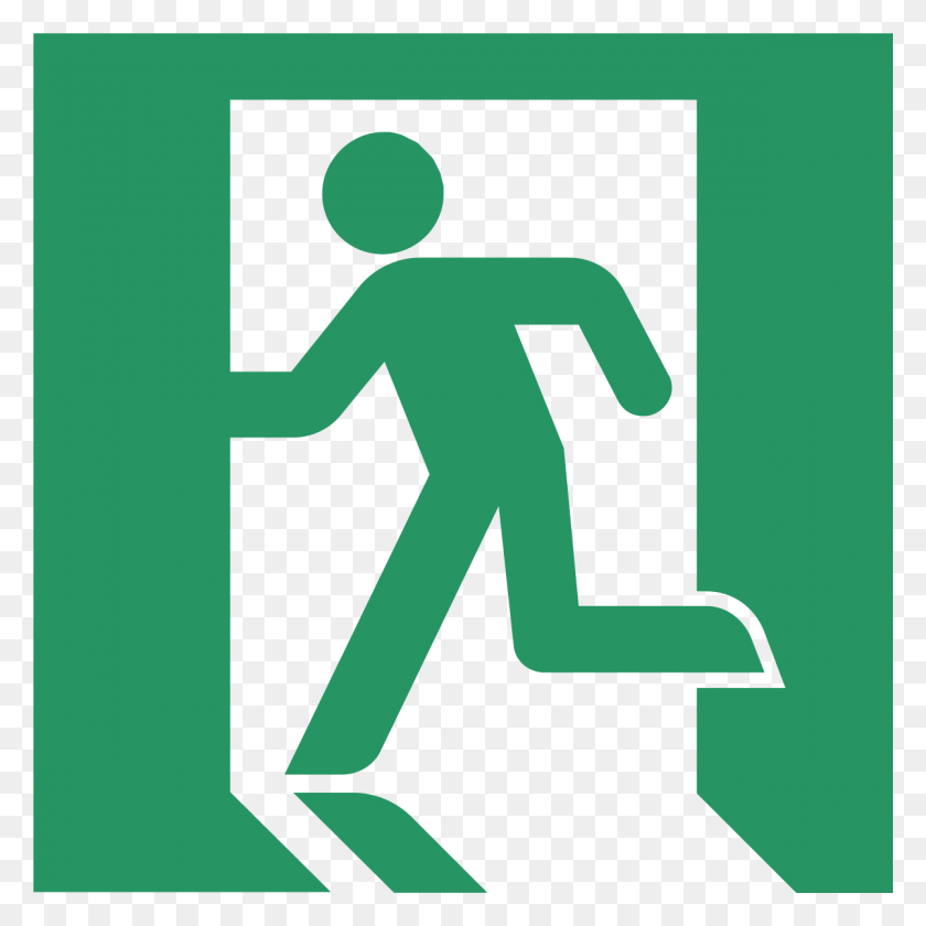 1200x1200 Emergency Exit, Symbol, Sign, Road Sign HD PNG Download