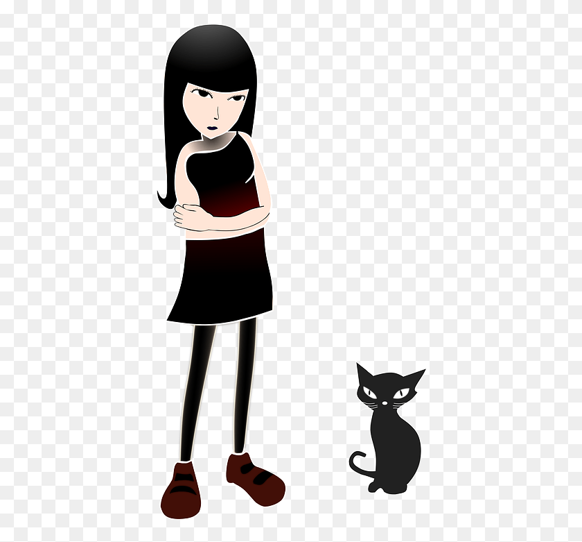 398x721 Emily Cat Girl Dress Gloomy Mysterious Dark, Clothing, Apparel, Pet HD PNG Download