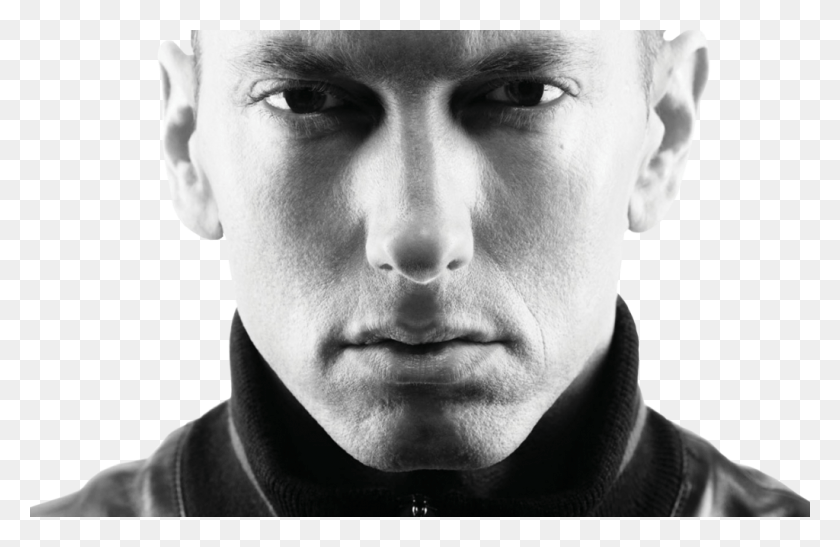 1024x640 Eminem Eminem Black And White, Face, Person, Human HD PNG Download