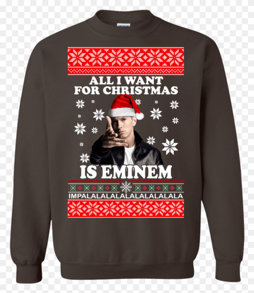 870x1014 Eminem Ugly Christmas Sweaters All I Want For Christmas, Clothing, Apparel, Sleeve HD PNG Download