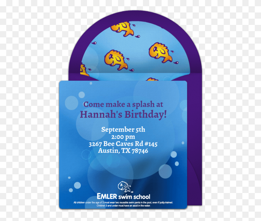 471x650 Emler Swim School Online Invitation Fish, Paper, Flyer, Poster HD PNG Download