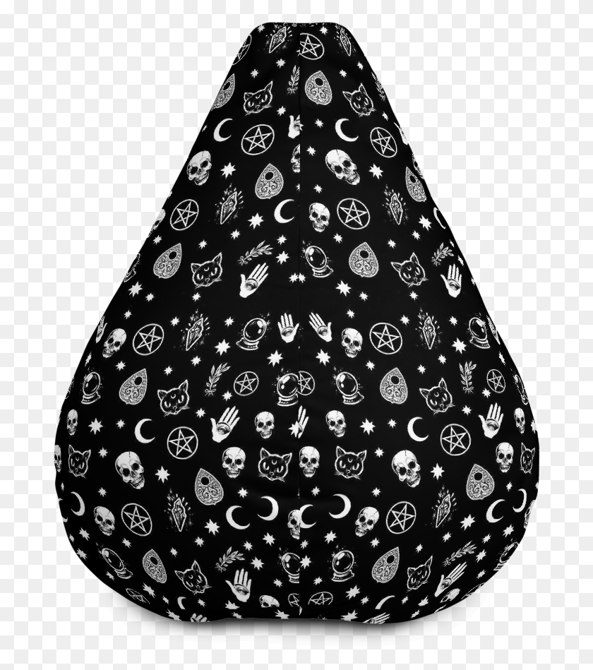 690x889 Emo Kitty Ouija Pentacle Bean Bag Chair W Наполнение Рождественской Елки, Одежда, Одежда, Коврик Png Скачать