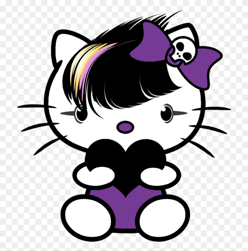 730x789 Emo Love Kitty Goth Hello Kitty, Graphics HD PNG Download