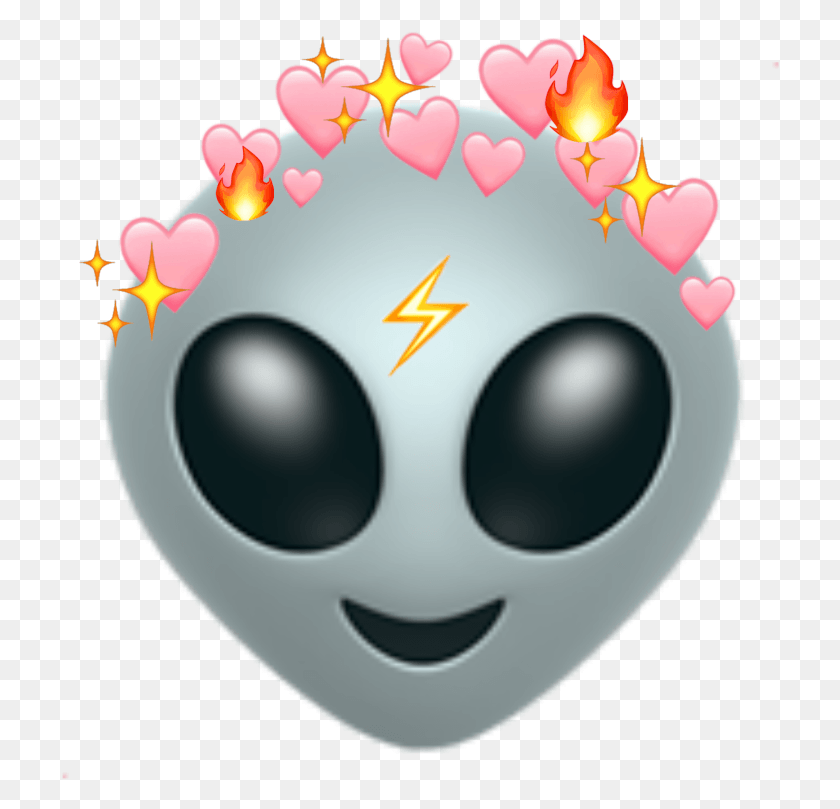 718x749 Descargar Png Emoji Alien Lightning Aesthetic Remixedemoji Freetoedit O Que Significa O Emoji Do Et, Pastel De Cumpleaños, Pastel, Postre Hd Png