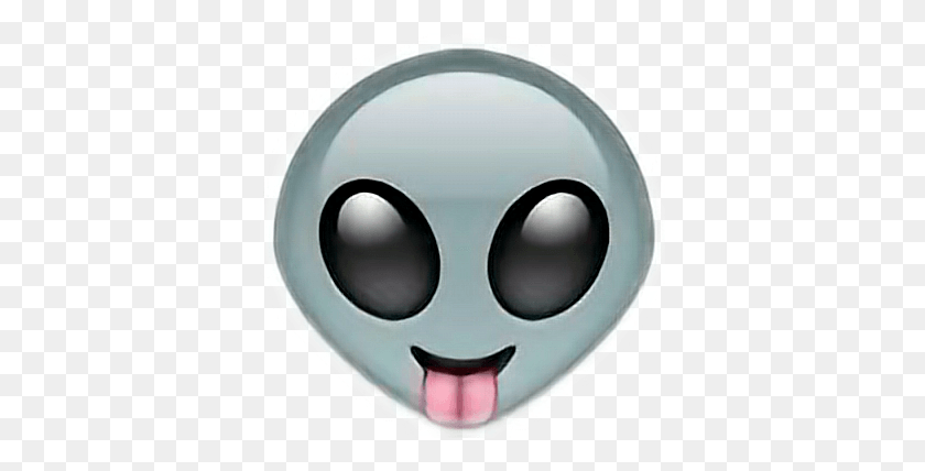 368x368 Descargar Png Emoji Alien Linguaccia Lingua Smile Alieno Whatsaap Sad Alien Emoji, Casco, Ropa Hd Png