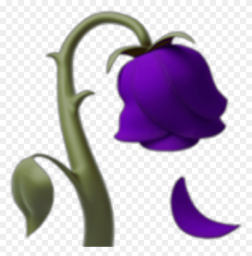 982x1000 Emoji Apple Fleur Flower Flora Remix Freetoedit Violet Wilted Rose Emoji, Plant, Blossom, Petal HD PNG Download