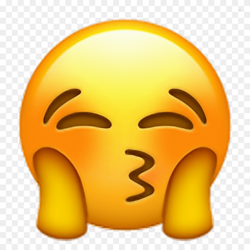 Emoji Blush Love Kiss Kiss Emoji Llorando Emoji, маска HD PNG скачать