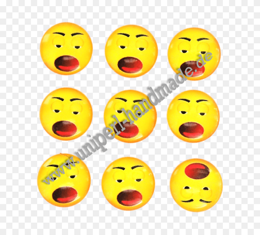 687x700 Descargar Png Emoji Cabochon 14 Mm Cara De Sorprendido Smiley, Alimentos, Planta, Dulces Hd Png