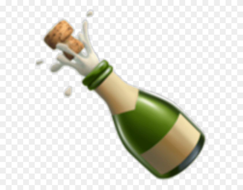 595x597 Emoji Champagne Emoji Transparent Background, Cork, Bottle HD PNG Download