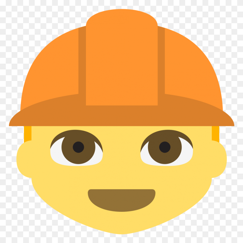 961x961 Emoji Construction Worker Police Emoticon, Clothing, Apparel, Helmet HD PNG Download