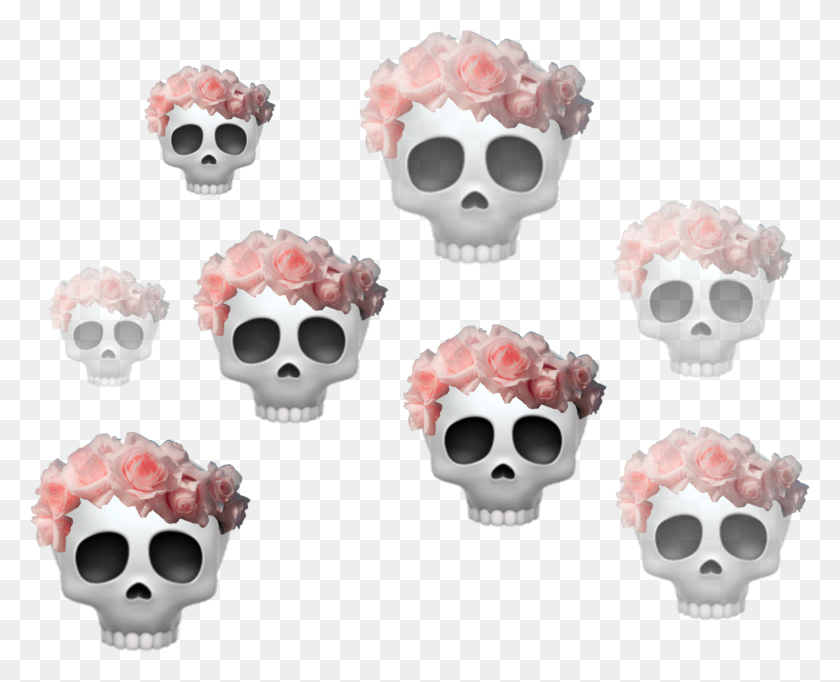 2222x1773 Emoji Crown Скелет Череп Tumblr Heartcrown Roses Прозрачный Фон Emoji Skulls Transparent, Волосы, Маска, Голова Png Скачать