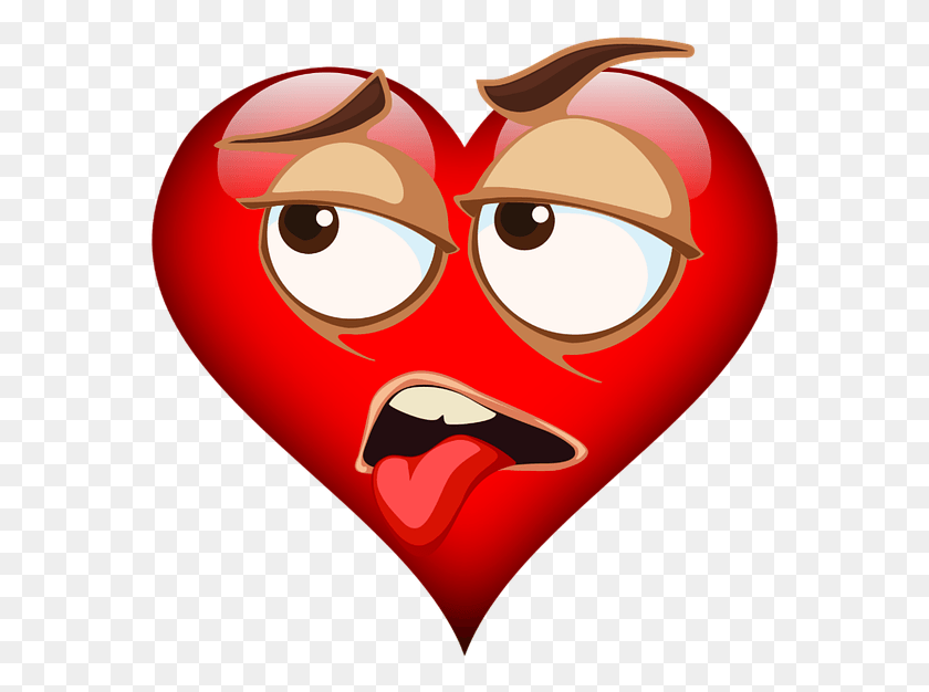572x566 Emoji Emojicon Emojis Heart Valentine39s Day Love, Mask HD PNG Download