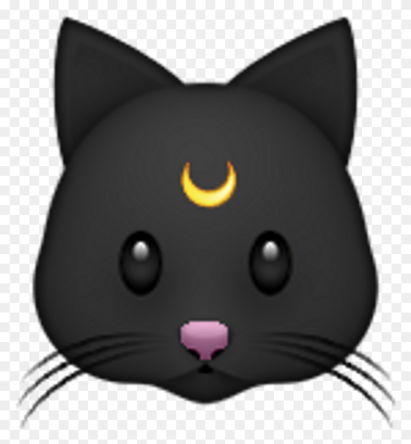 890x969 Descargar Png Emoji Emojis Gato Gatito Sailormoon Luna Freetoedit Gato Negro Emoji, Mamífero, Animal, Mascota Hd Png