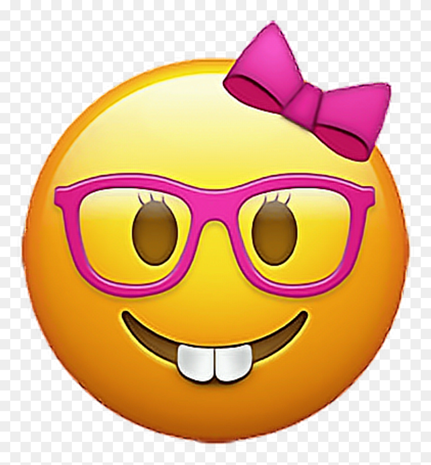 836x906 Emoji Emojis Emojisticker Nerd Girlnerdemoji Наклейка Emoji Nerd Girl, Pac Man, Хэллоуин, Маска Hd Png Скачать