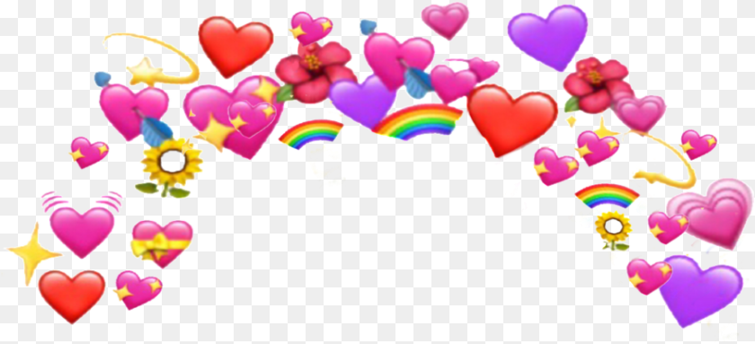 901x411 Emoji Emojis Purple Hearts Purpleheart Crown Heart Emoji Meme, Balloon PNG