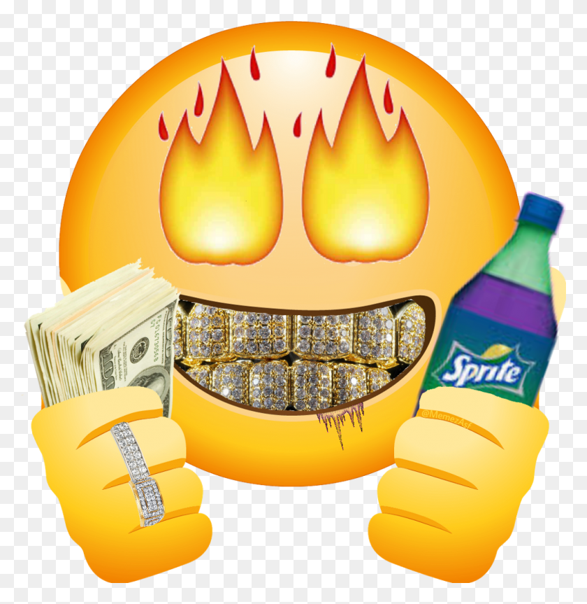 1024x1055 Emoji Emojisticker Lean Dirtysprite Codeine Money Grill Braces Emoji, Clothing, Apparel, Hand HD PNG Download