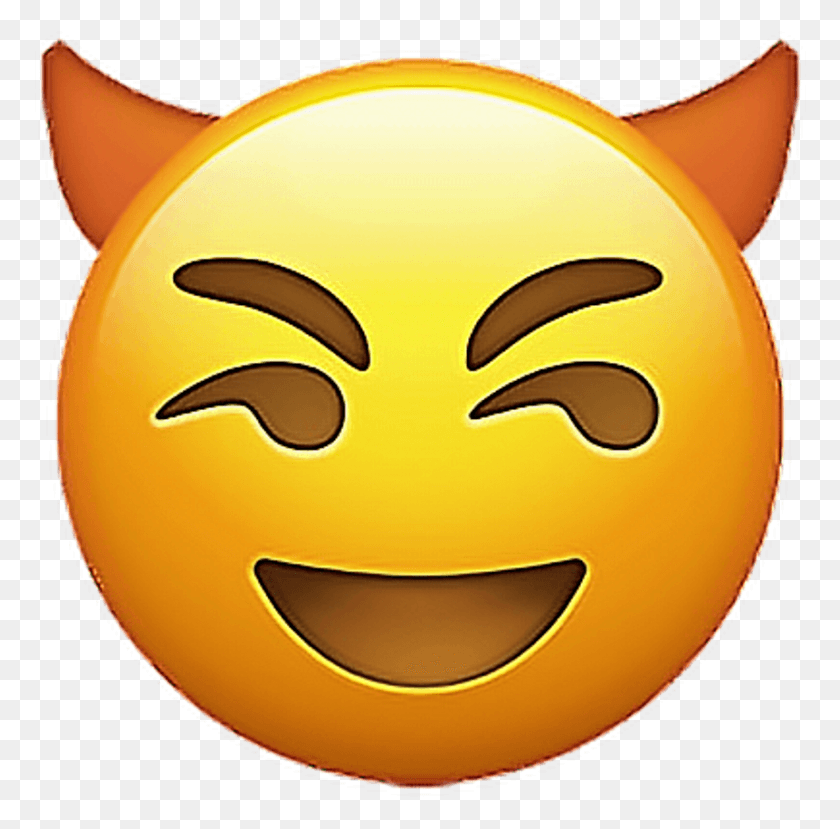 862x850 Emoji Emojisticker Sticker Stickers Evil Smiley Devil Emoji, Plant, Food, Fruit HD PNG Download