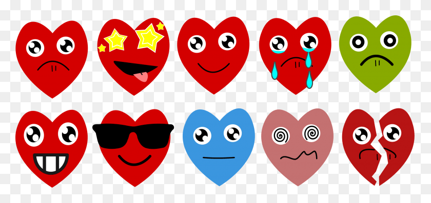 2400x1037 Emoji Emoticon Heart Emotion Smiley Heart Emoji, Sunglasses, Accessories, Accessory HD PNG Download