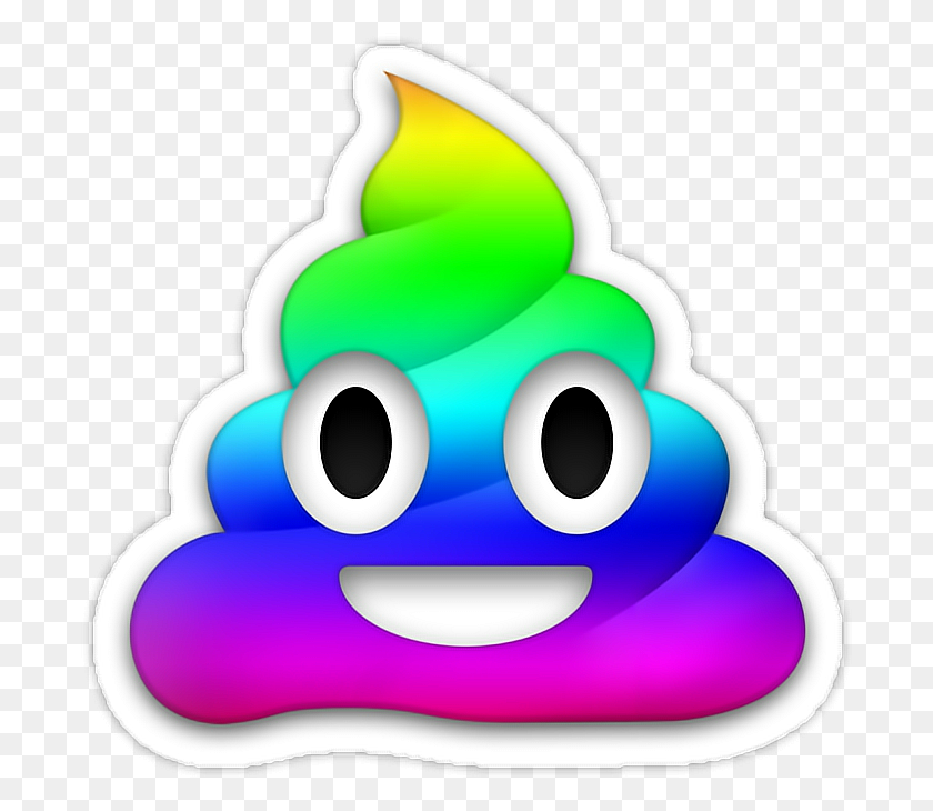 694x670 Emoji Emoticonos Whatsapp Rainbow Rainbow Poop Emoji Clipart, Игрушка, Графика Hd Png Скачать