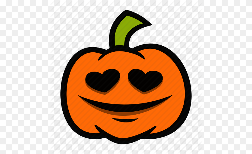 512x512 Emoji Eyes Halloween Heart Pumpkn, Food, Plant, Produce, Pumpkin Transparent PNG