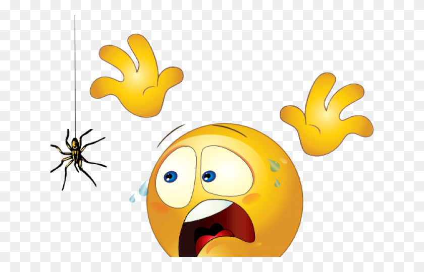 640x480 Emoji Face Clipart Afraid Emoticon Flashcards, Spider, Invertebrate, Animal HD PNG Download