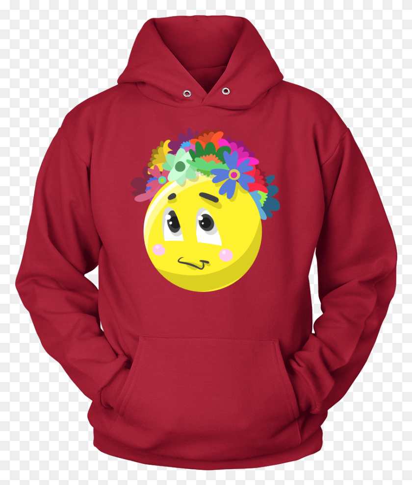 839x1001 Emoji Flower Cute Face Emojis Цветочная Корона С Капюшоном Футболка, Одежда, Одежда, Толстовка Png Скачать