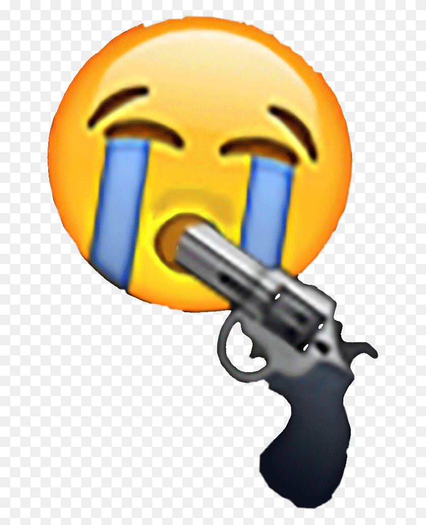 653x974 Emoji Funnyemoji Emoticon Memes Shitpost Vaporeave Emoji Con Pistola En La Cabeza, Helmet, Clothing, Apparel HD PNG Download
