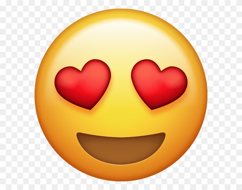 600x600 Emoji Heart Iphone Love Heart Eyes Emoji Прозрачный Фон, Еда, Тыква, Овощи Hd Png Скачать