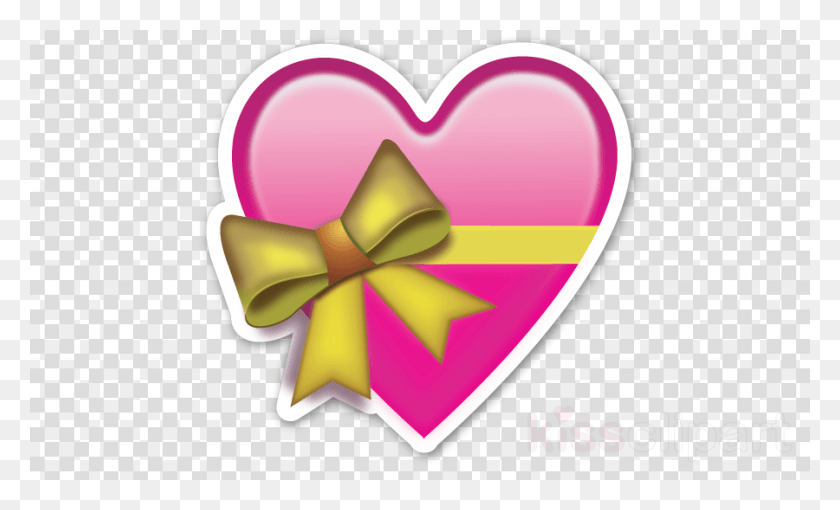 900x520 Emoji Heart Ribbon Flower Love Clipart Free Emoji Stickers Hearts, Tie, Accessories, Accessory HD PNG Download