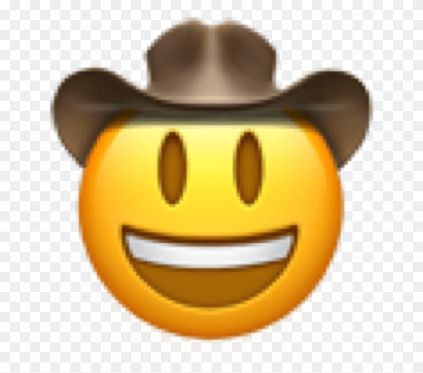 648x681 Descargar Png Emoji Ios Overlay Freetoedit Cowboy Emoji Meme, Ropa, Sombrero, Sombrero Hd Png