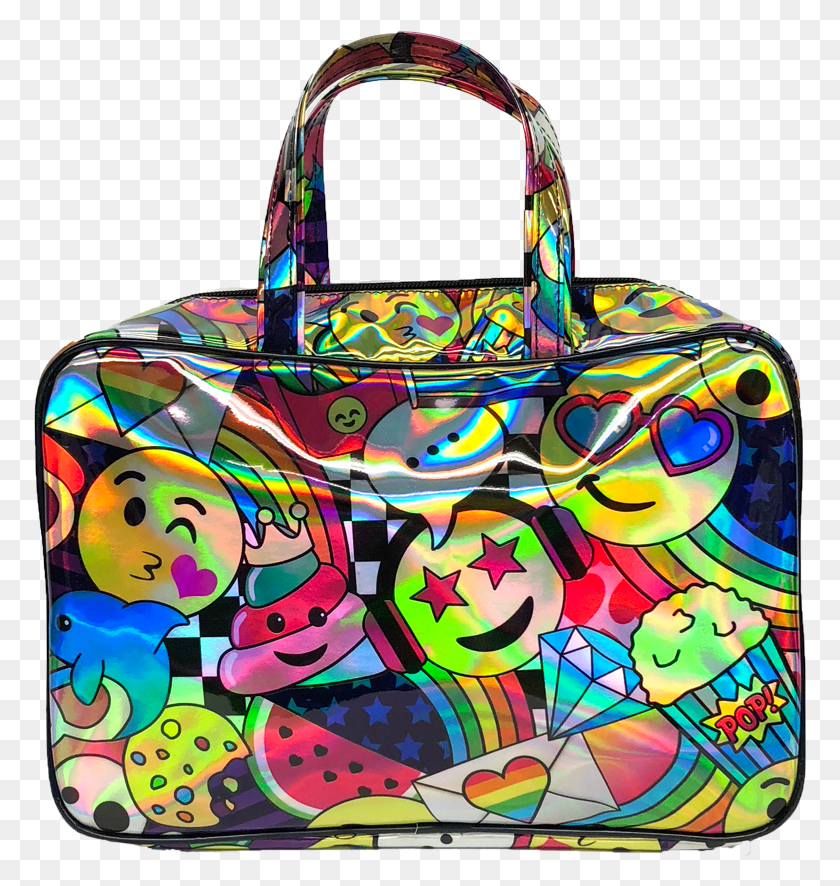773x826 Emoji Party Holographic Large Cosmetic Bag Shoulder Bag, Handbag, Accessories, Accessory HD PNG Download