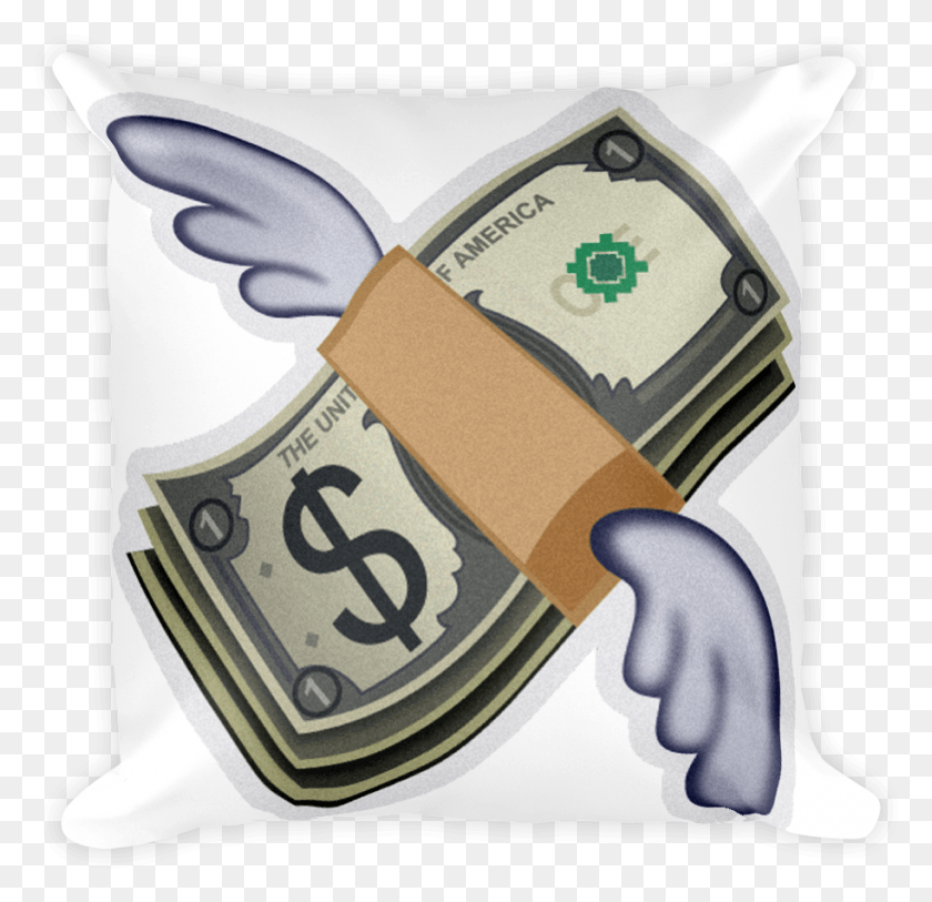 913x882 Emoji Pillow Money With Wings Just Emoji Emoji, Cushion, Hand, Axe HD PNG Download