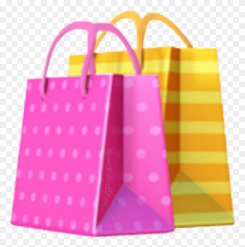 820x829 Emoji Sac Rose Yellow Jaune Pink Course Shopping Bag Emoji, Bag, Purse, Handbag HD PNG Download