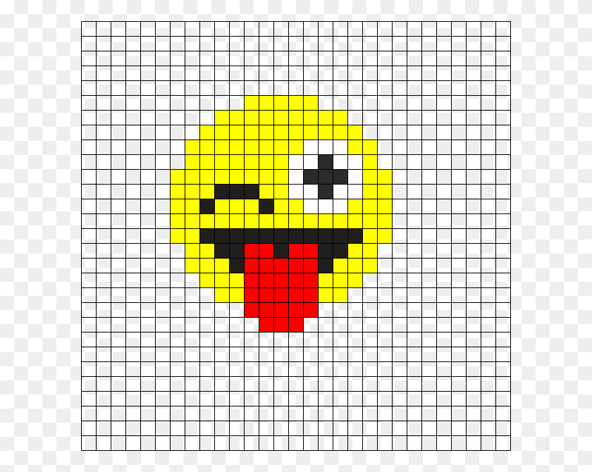 610x610 Emoji Sacando La Lengua Y Cerrando Un Ojo Mario Christmas Pixel Art, Pac Man HD PNG Download