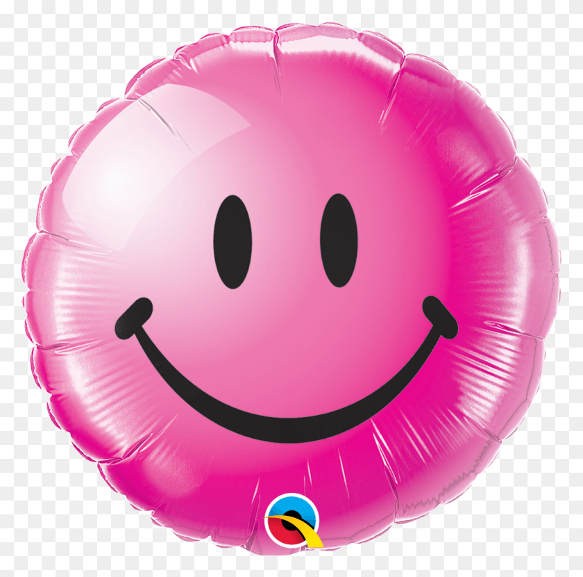 1020x1008 Descargar Png Emoji Cara Sonriente Wildberry Globo De Aluminio De 18 Pulgadas Rosa Cara Sonriente Globo, Bola, Casco, Ropa Hd Png