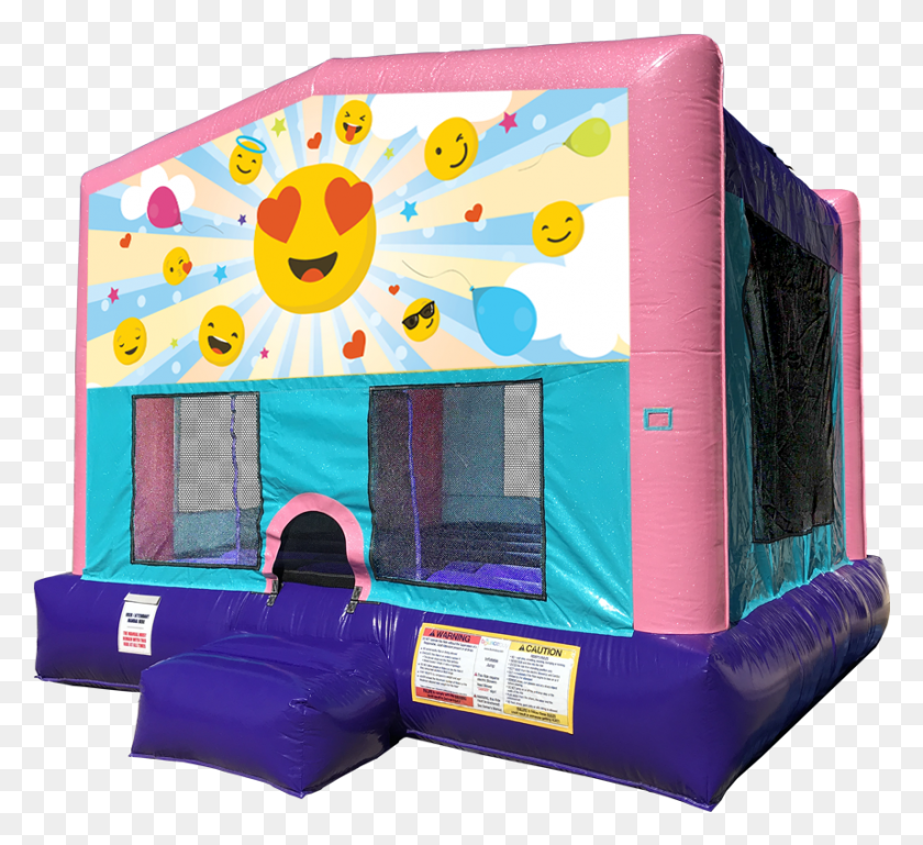 857x779 Descargar Png Emoji Sparkly Pink Bounce House Rentals En Austin Texas Lol Surprise Bounce House, Inflable Hd Png
