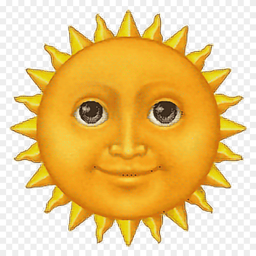 1024x1024 Descargar Png Emoji Sun Face Tumblr Significado Do Emoji Sol, Outdoors, Nature, Toy Hd Png