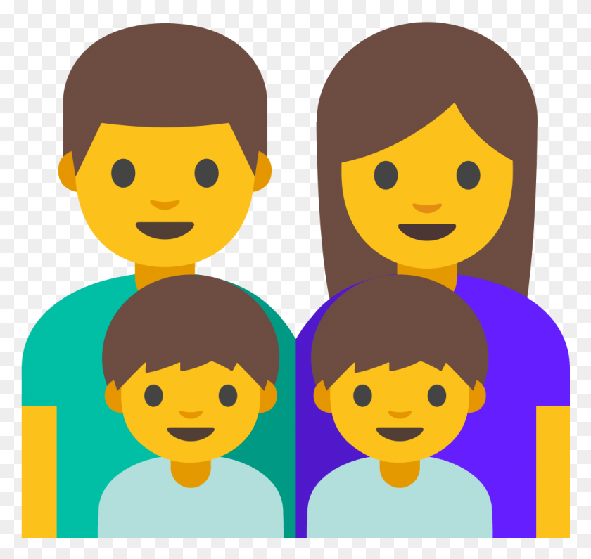 1025x967 Emoji U1F468 200D 1F469 200D 1F466 200D 1F466 Google Family Emoji, Человек, Человек, Лицо Hd Png Скачать