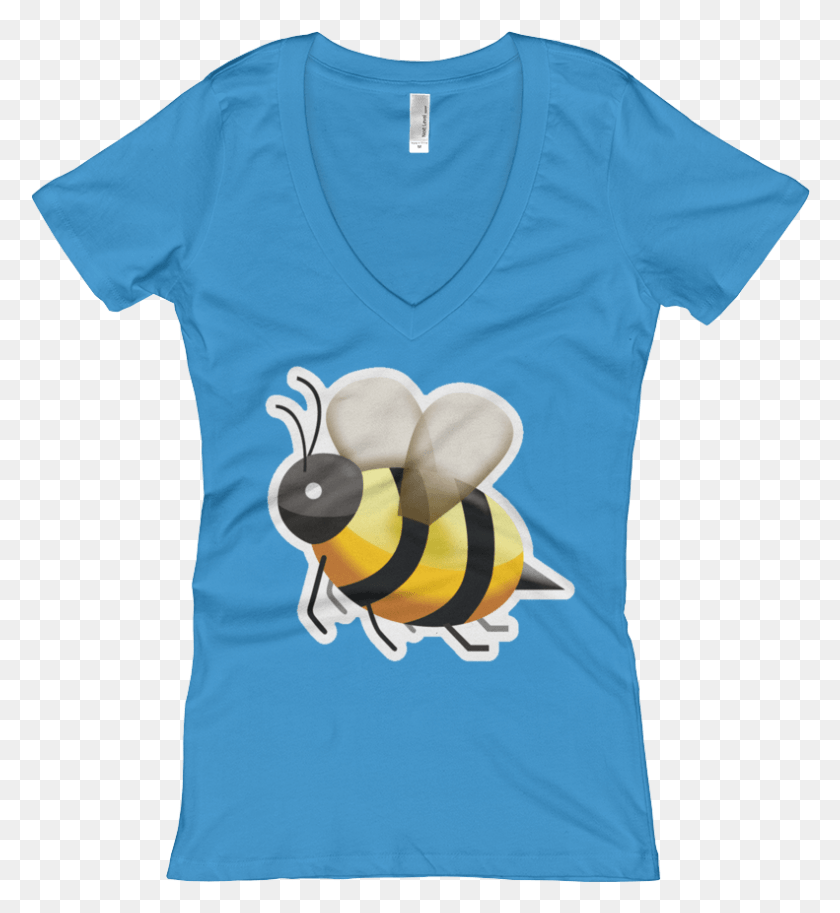 791x866 Emoji V-Образным Вырезом Пчела, Одежда, Одежда, Футболка Hd Png Скачать