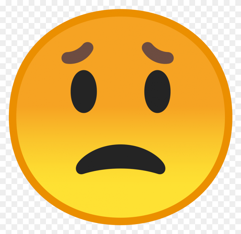 961x929 Emoji Worried Face Concerned Emoji, Plant, Pumpkin, Vegetable HD PNG Download